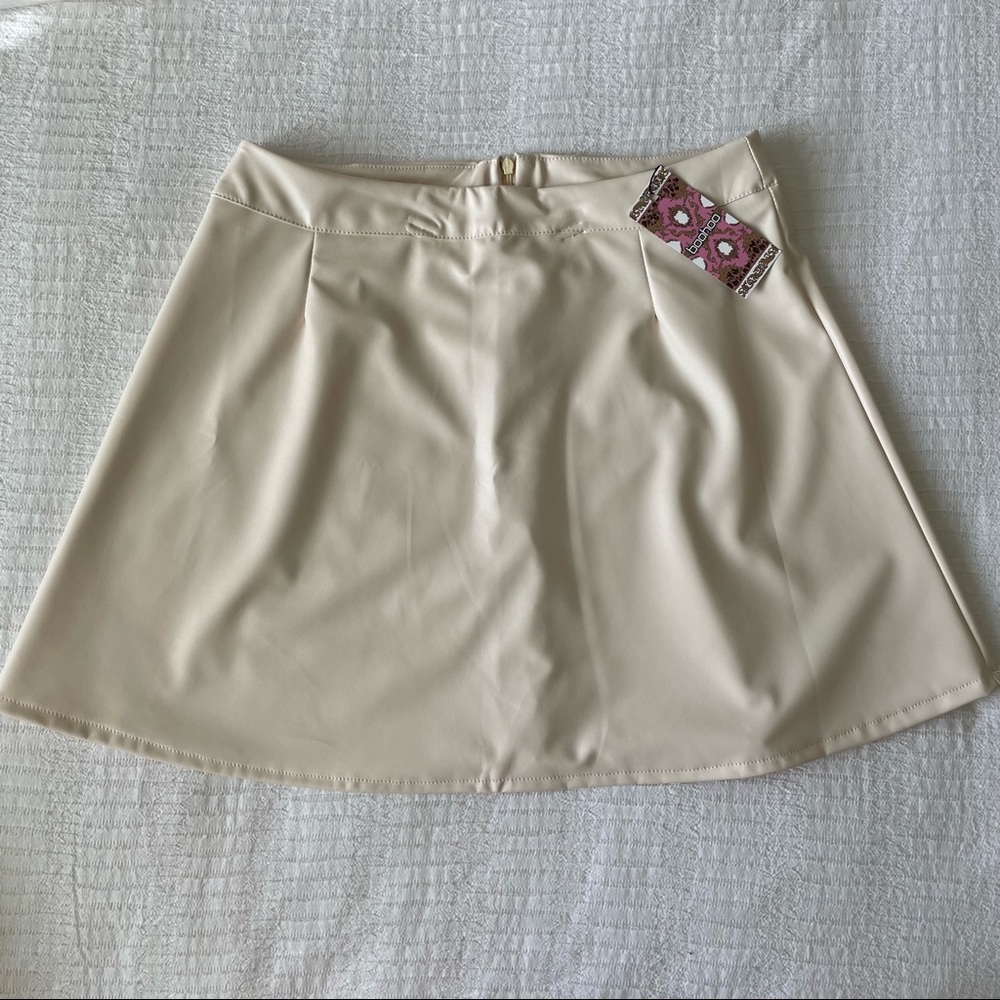 BooHoo Faux Leather A Line Mini Skirt